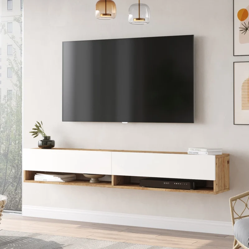 Mesa de televisión Laitila en varios tamaños y colores [en.casa]