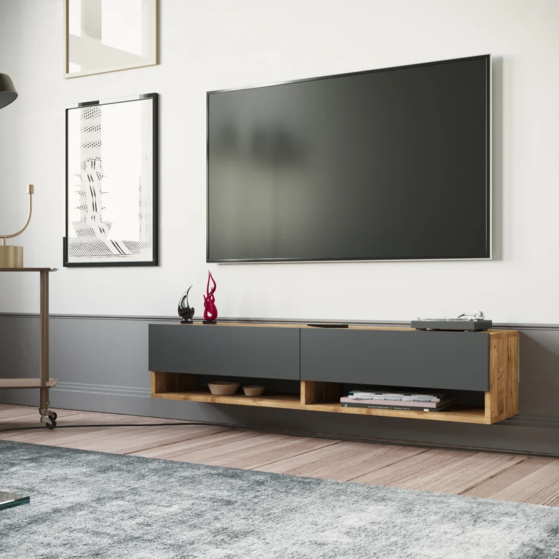 Mesa de televisión Laitila en varios tamaños y colores [en.casa]