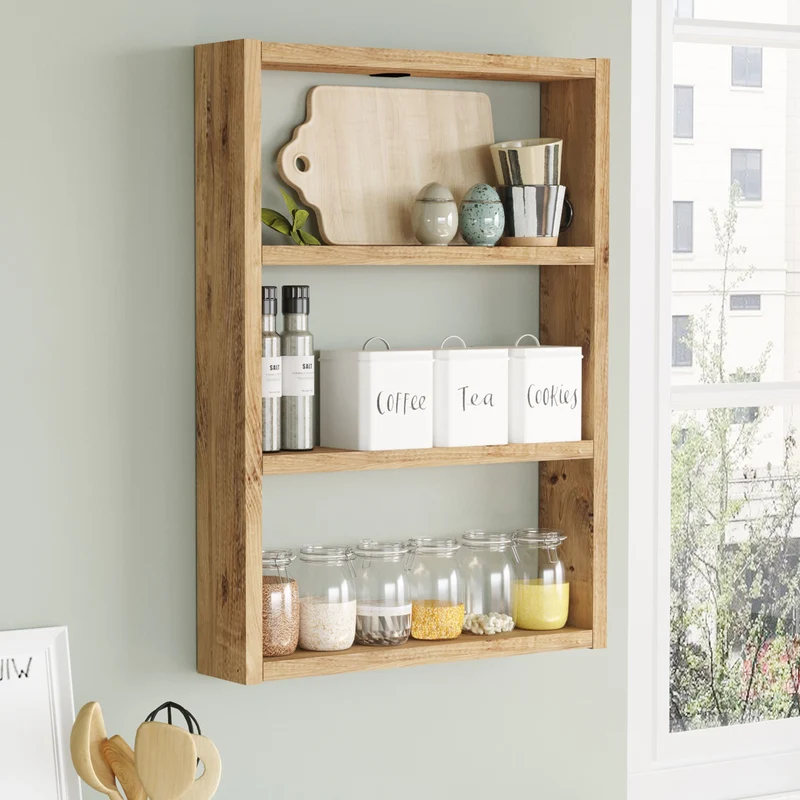 Estantería de cocina Lappajärvi con 3 estantes 60 x 43 x 9 cm en varios colores [en.casa]