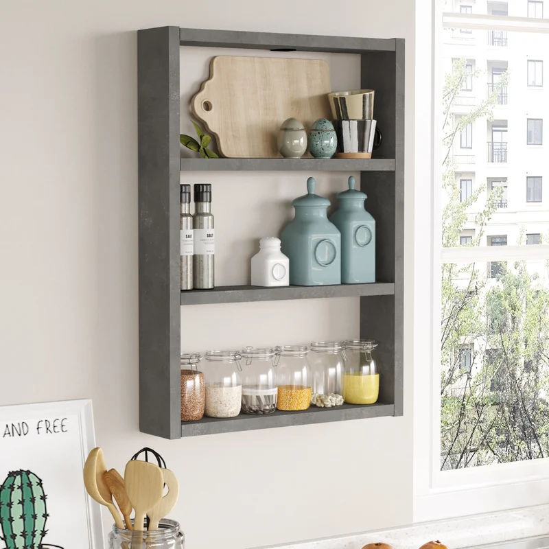 Estantería de cocina Lappajärvi con 3 estantes 60 x 43 x 9 cm en varios colores [en.casa]