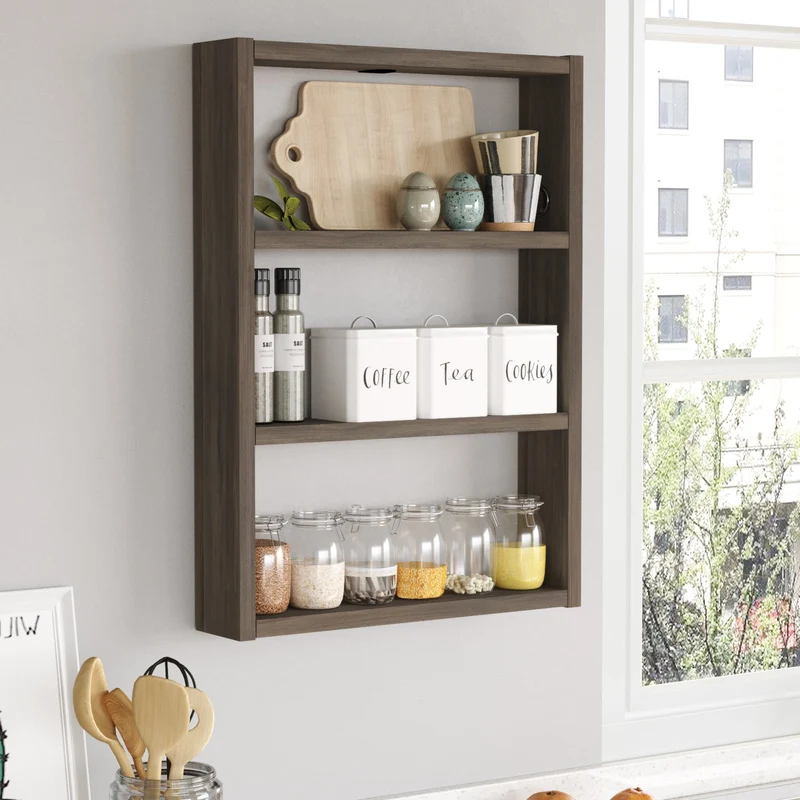 Estantería de cocina Lappajärvi con 3 estantes 60 x 43 x 9 cm en varios colores [en.casa]