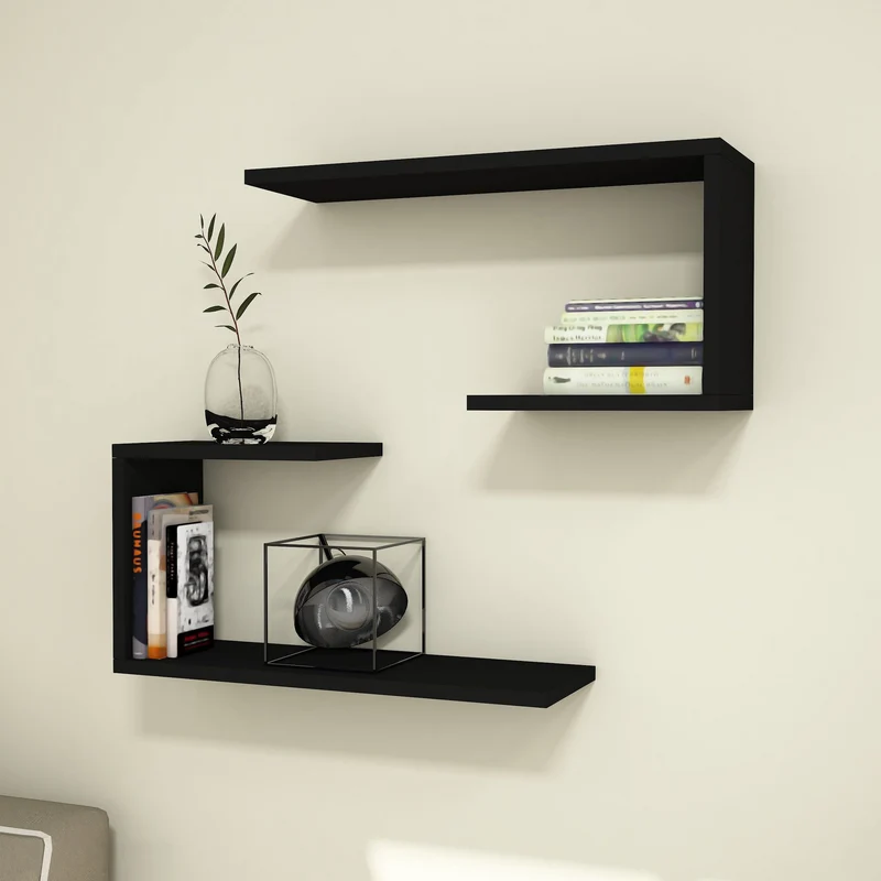 Conjunto de estantes de pared Årslev 2 piezas 27 x 60 x 20 cm hasta aprox. 5 kg [en.casa]