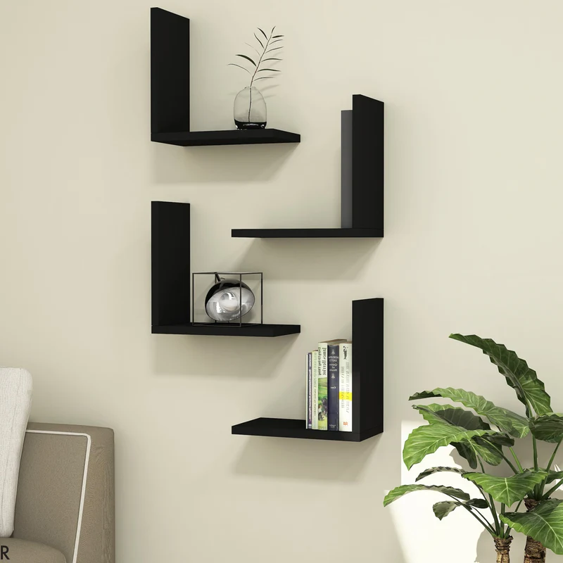 Estantería de pared Broby en juego de 4 unidades 30 x 30 x 16 cm en varios colores [en.casa]