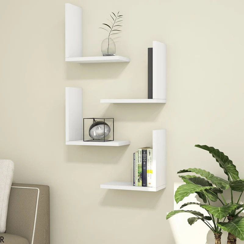 Estantería de pared Broby en juego de 4 unidades 30 x 30 x 16 cm en varios colores [en.casa]