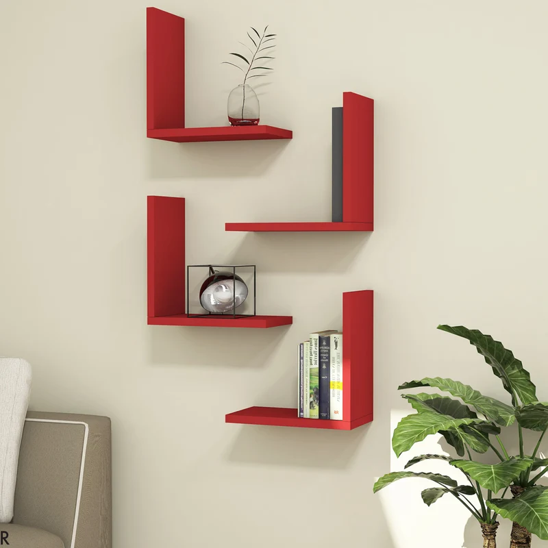 Estantería de pared Broby en juego de 4 unidades 30 x 30 x 16 cm en varios colores [en.casa]