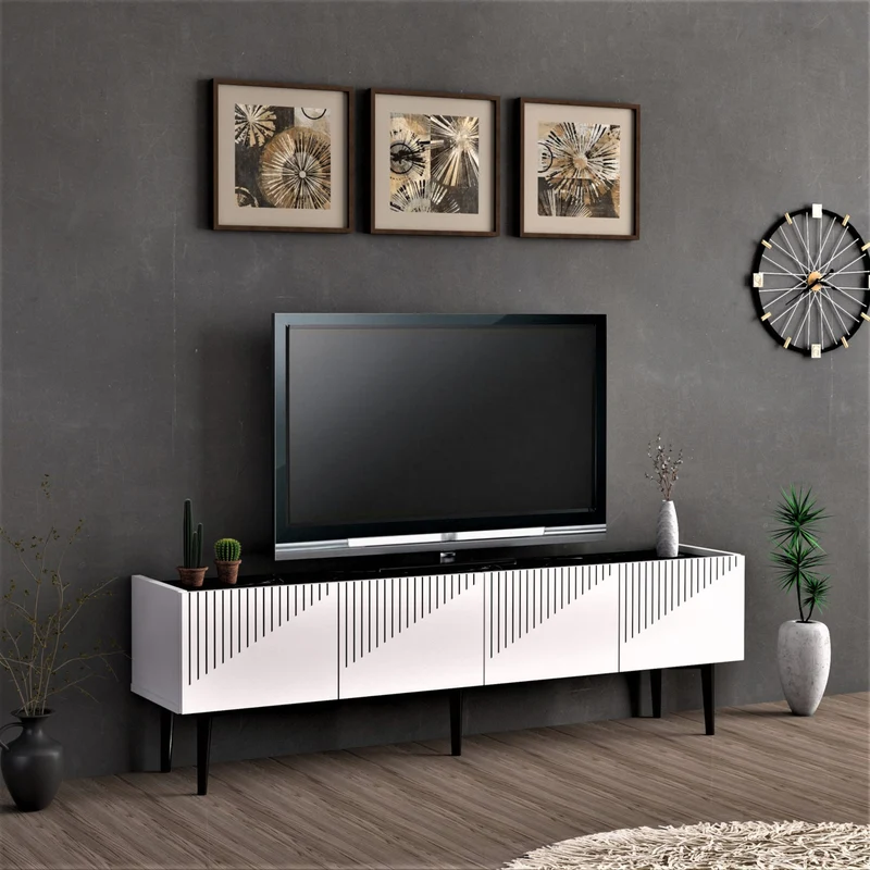 Mesa de televisión Oppdal 154x37x45cm [en.casa]
