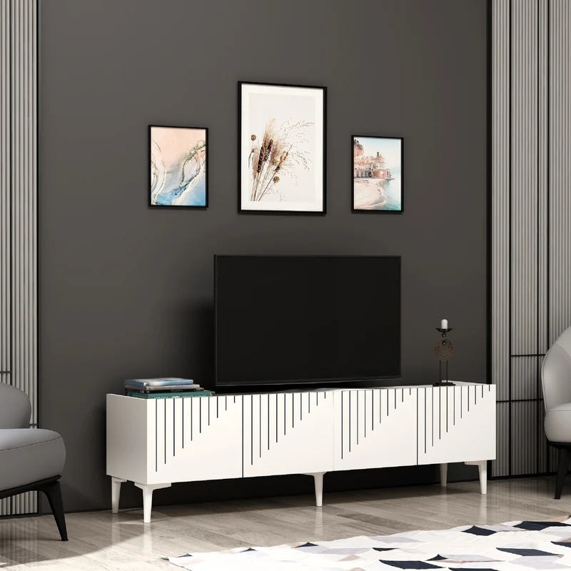 Mesa de televisión Oppdal 154x37x45cm [en.casa]