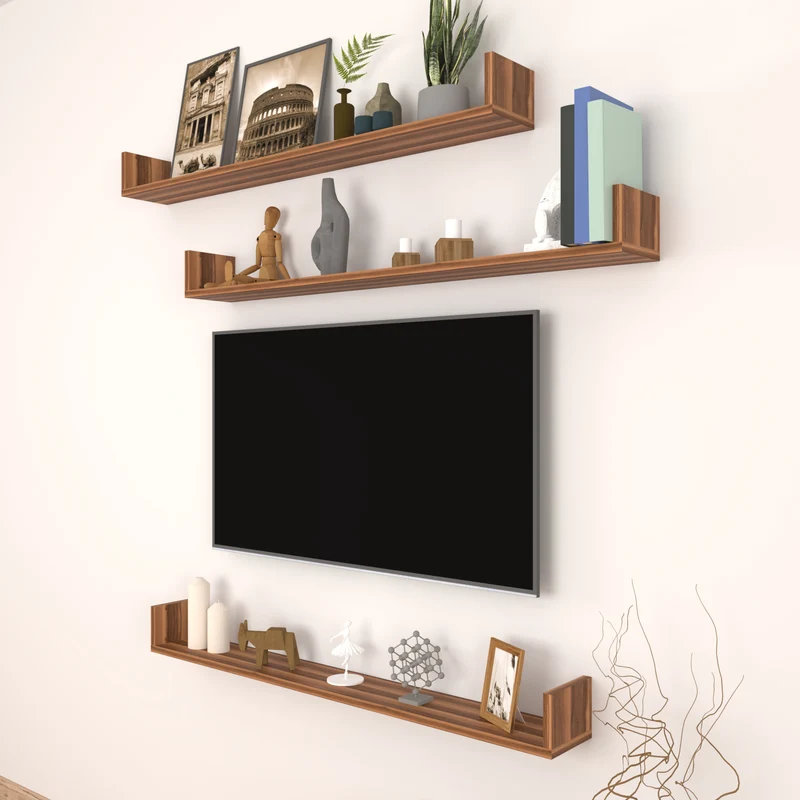 Estantería de pared Höganäs de 3 piezas en varios tamaños y colores [en.casa]