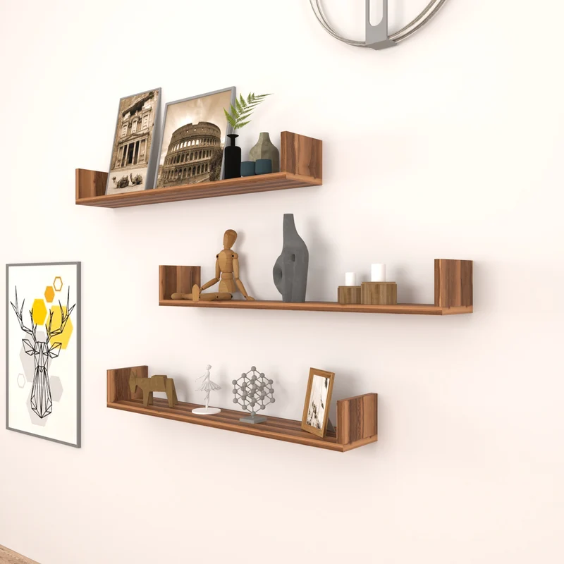 Estantería de pared Höganäs de 3 piezas en varios tamaños y colores [en.casa]
