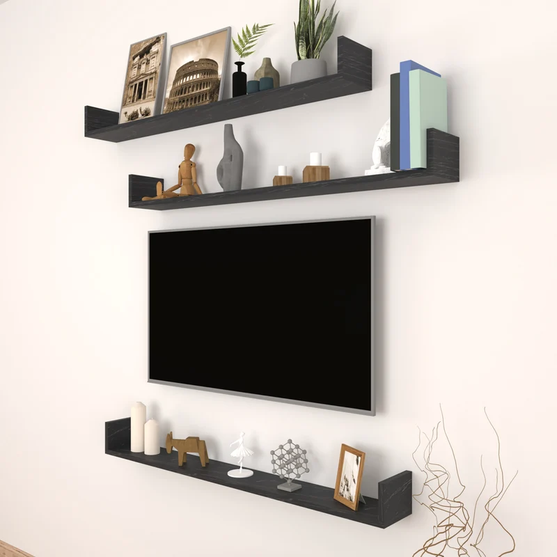 Estantería de pared Höganäs de 3 piezas en varios tamaños y colores [en.casa]