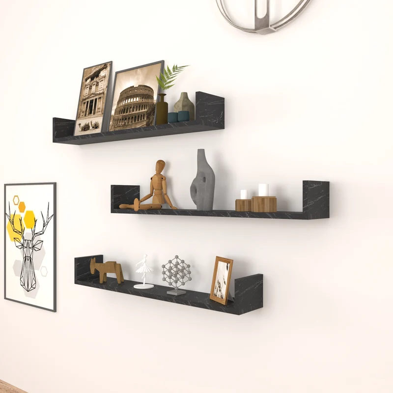 Estantería de pared Höganäs de 3 piezas en varios tamaños y colores [en.casa]
