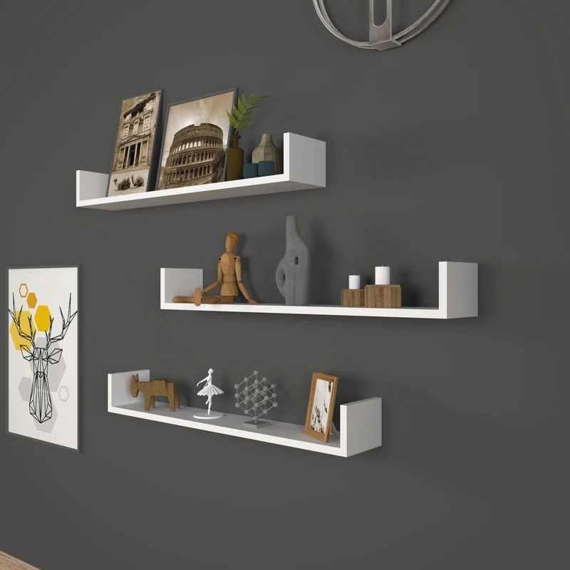 Estantería de pared Höganäs de 3 piezas en varios tamaños y colores [en.casa]