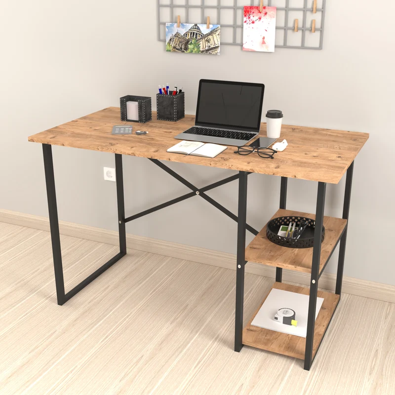 Escritorio Nittedal con estantería 120x60x75cm en varios colores [en.casa]