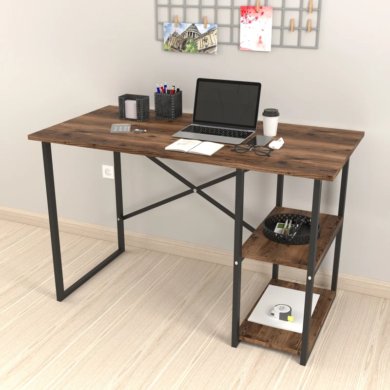 Escritorio Nittedal con estantería 120x60x75cm en varios colores [en.casa]