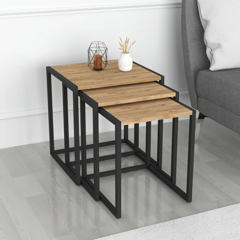 Mesa de comedor Sunnfjord juego de 3 en varios colores [en.casa]