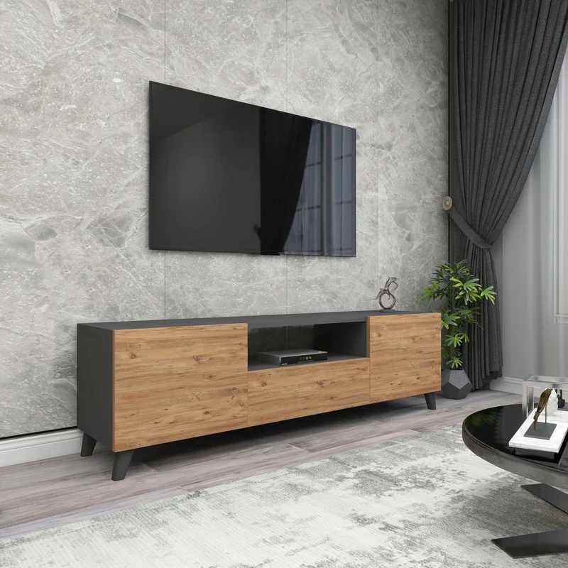 Mesa de televisión Torsby con 3 puertas [en.casa]