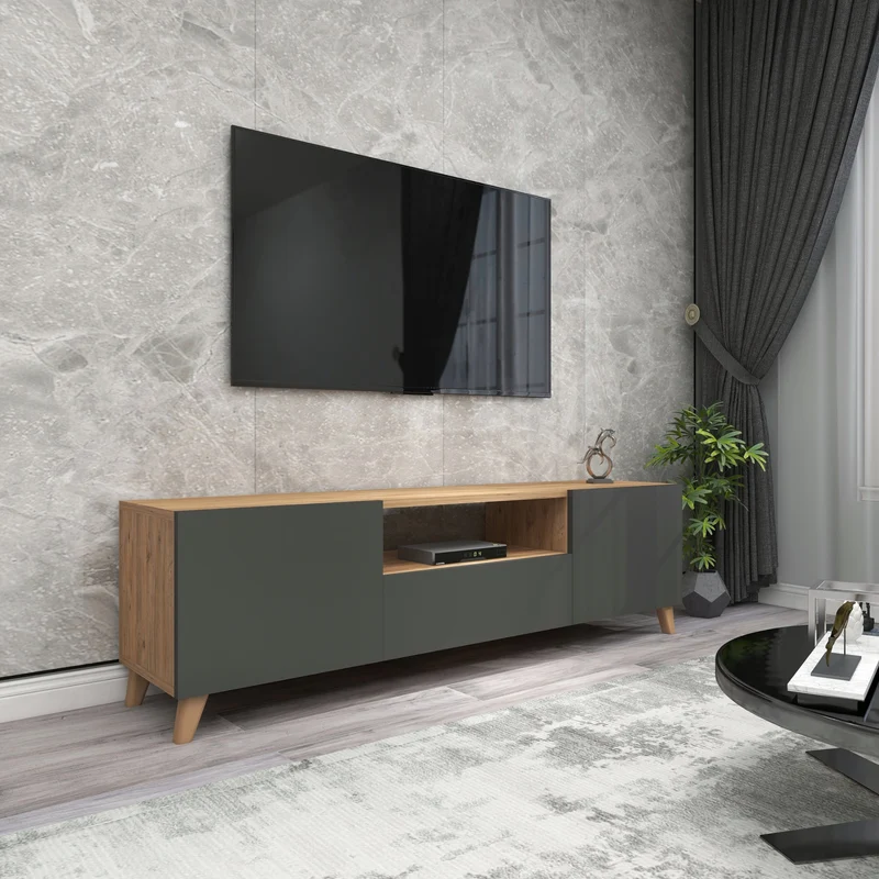 Mesa de televisión Torsby con 3 puertas [en.casa]