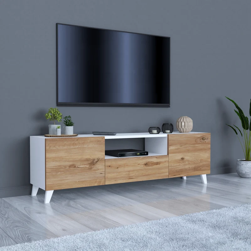 Mesa de televisión Torsby con 3 puertas [en.casa]