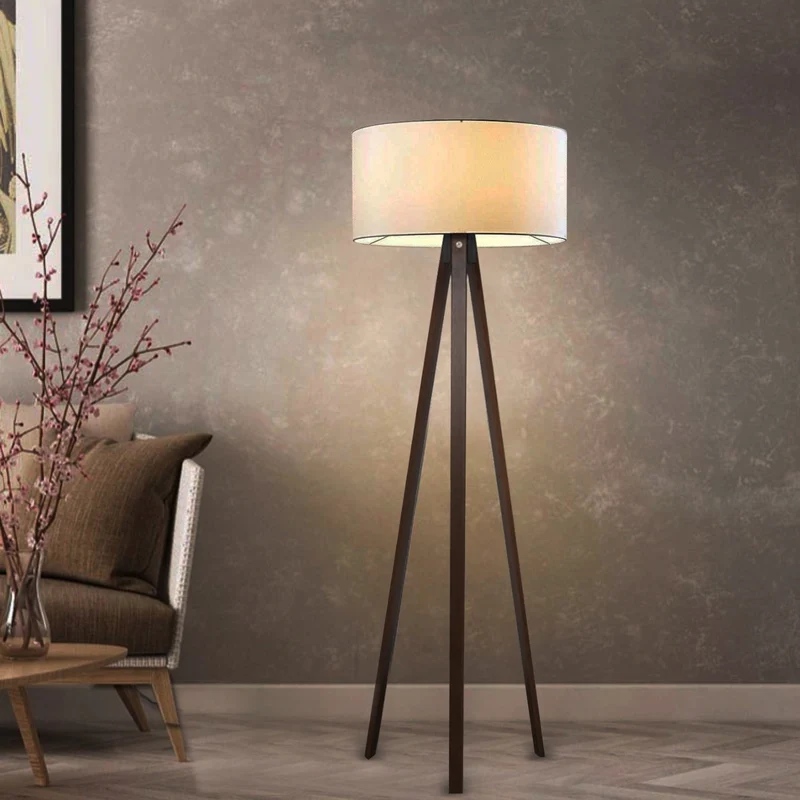 Lámpara de pie Trípode Newport 1xE27 20 W MDF 21 x Ø 38 cm [lux.pro]