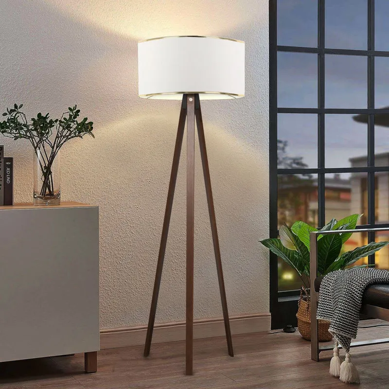 Lámpara de pie Trípode Newport 1xE27 20 W MDF 21 x Ø 38 cm [lux.pro]