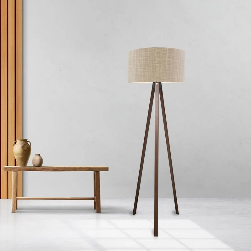 Lámpara de pie Trípode Newport 1xE27 20 W MDF 21 x Ø 38 cm [lux.pro]
