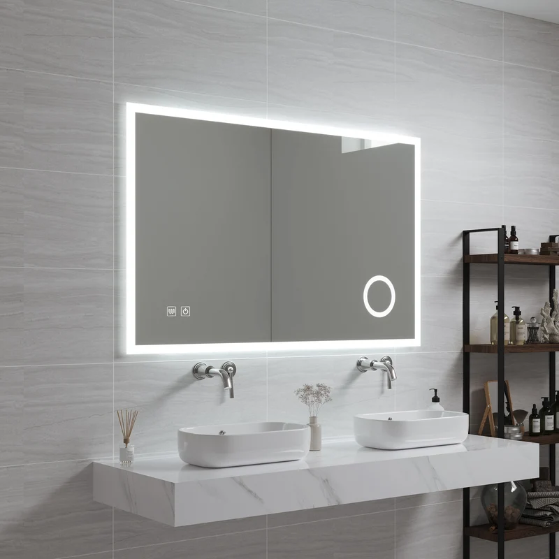 Espejo de baño LED Scafa blanco en varios tamaños [pro.tec]