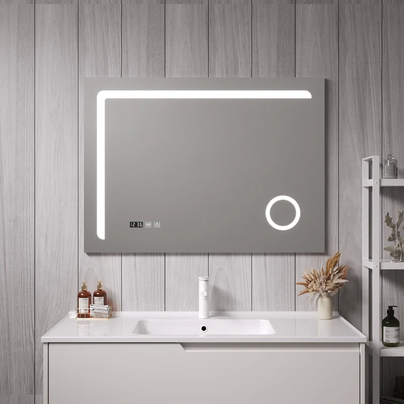 Espejo de baño LED Chambave plateado en varios tamaños [pro.tec]