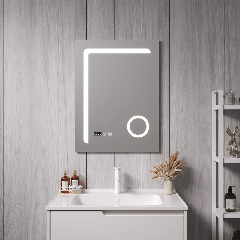 Espejo de baño LED Chambave plateado en varios tamaños [pro.tec]