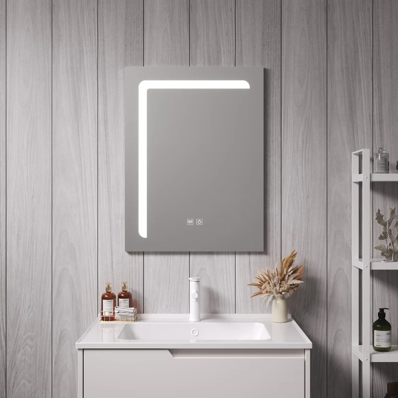 Espejo de baño LED Chambave plateado en varios tamaños [pro.tec]