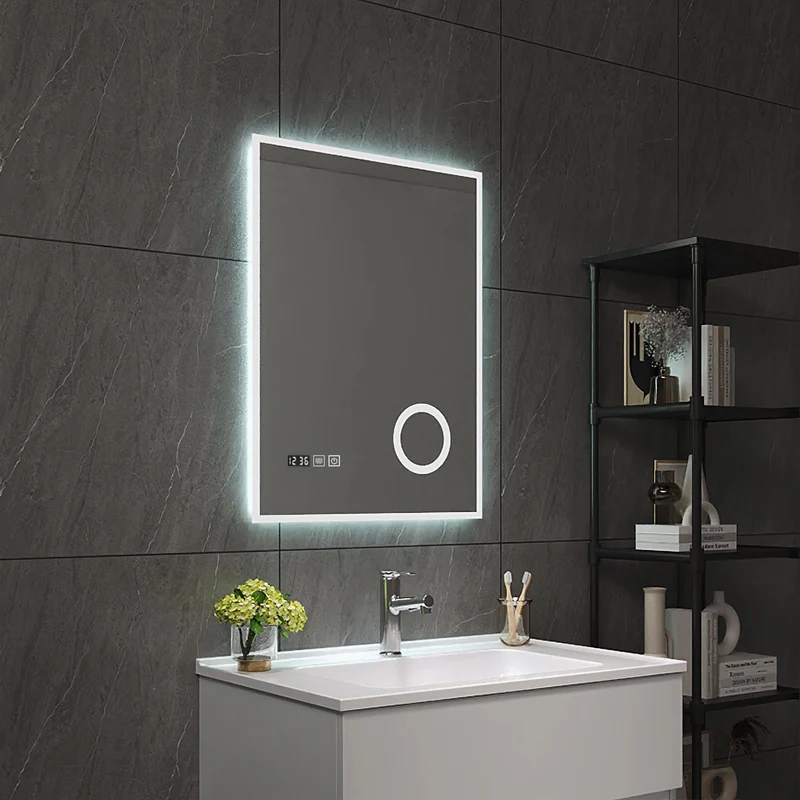 Espejo de baño LED Lizzano blanco en varios tamaños [pro.tec]