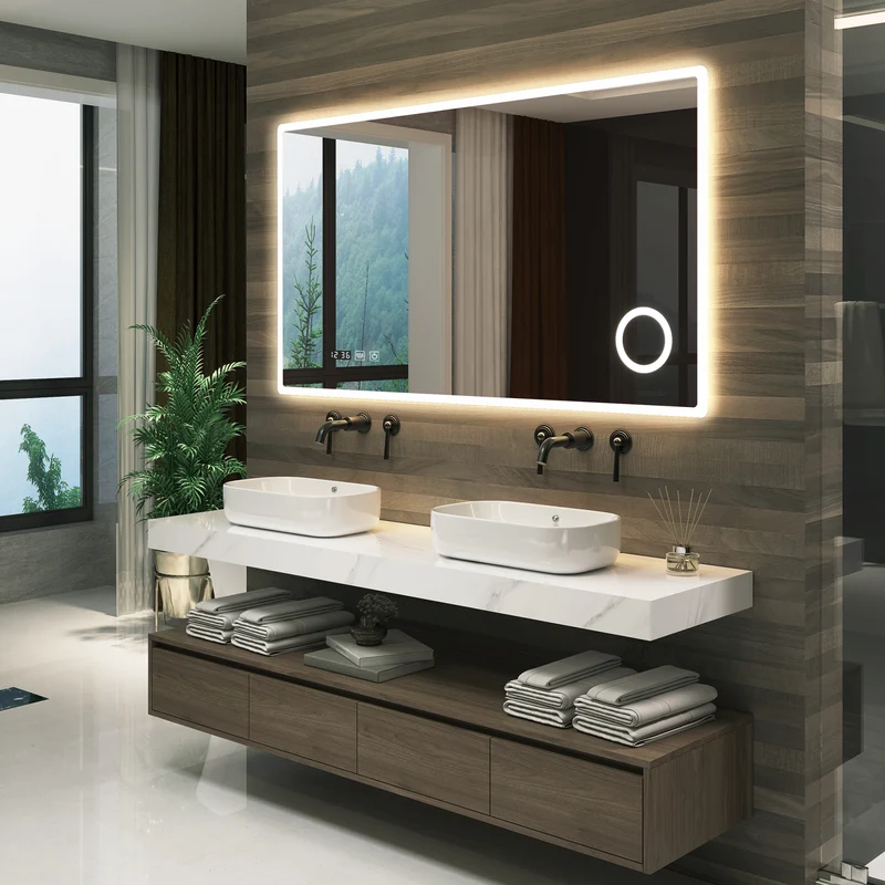 Espejo de baño LED Racale blanco en varios tamaños [pro.tec]