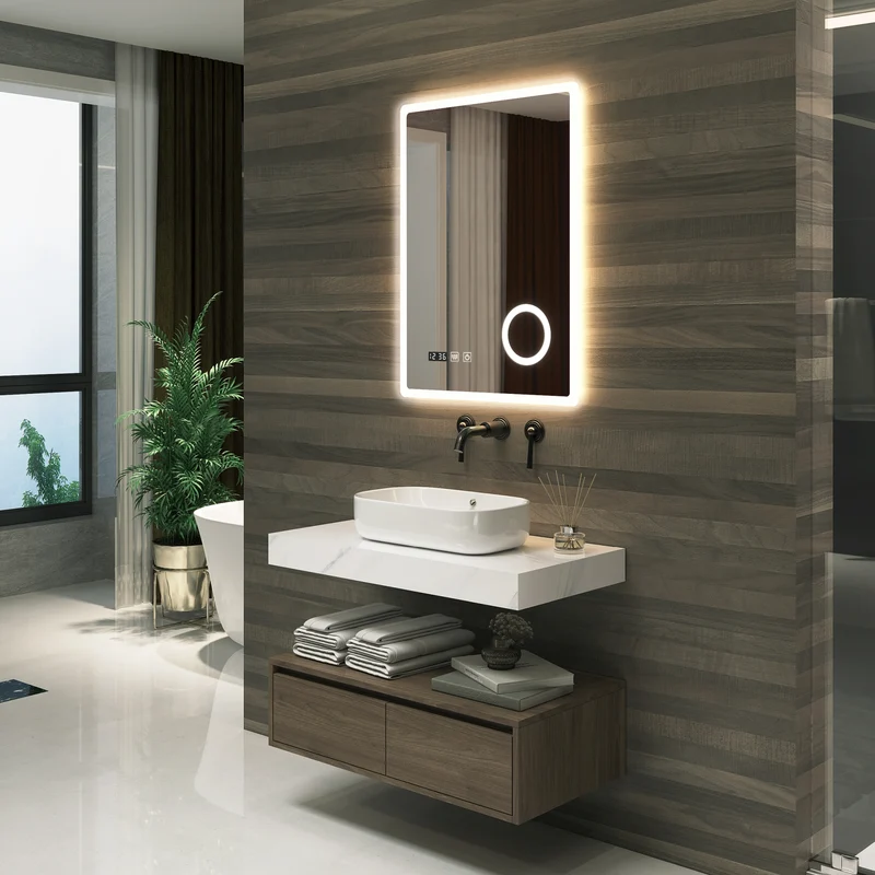 Espejo de baño LED Racale blanco en varios tamaños [pro.tec]