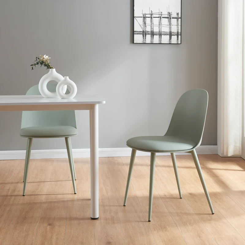 Juego de 2 sillas de comedor Kangasala tapizado cuero sintético plástico y metal 81 x 45 x 52 cm - Varios colores [en.casa]