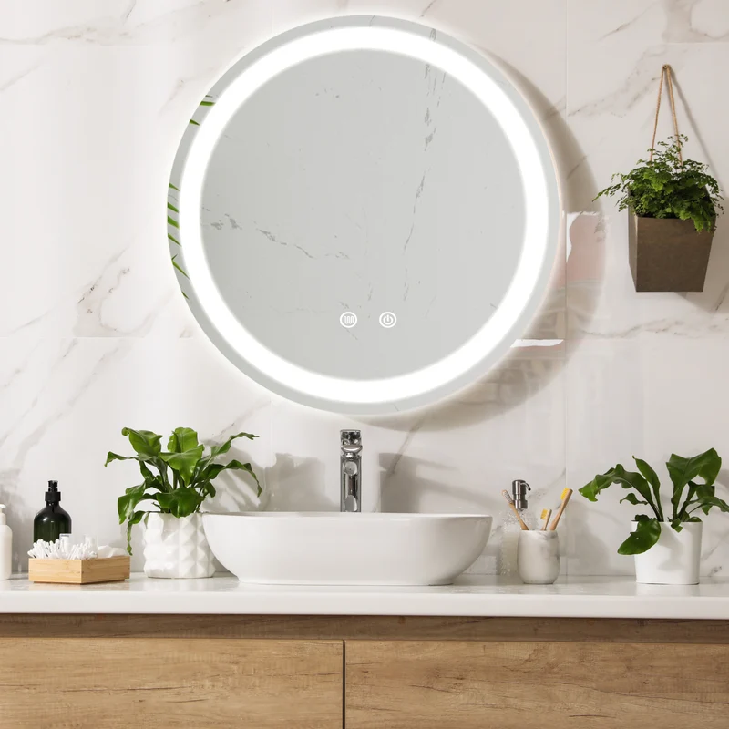 Espejo de baño LED Maratea plata en varios tamaños [pro.tec]