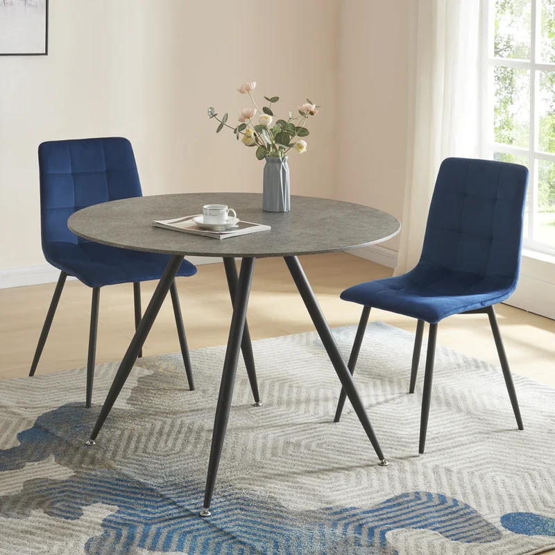 Mesa de comedor Fitjar con aspecto de hormigón en varios tamaños [en.casa]