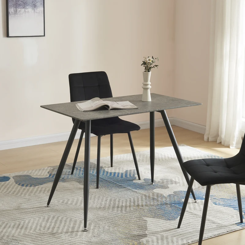 Mesa de comedor Fitjar con aspecto de hormigón en varios tamaños [en.casa]