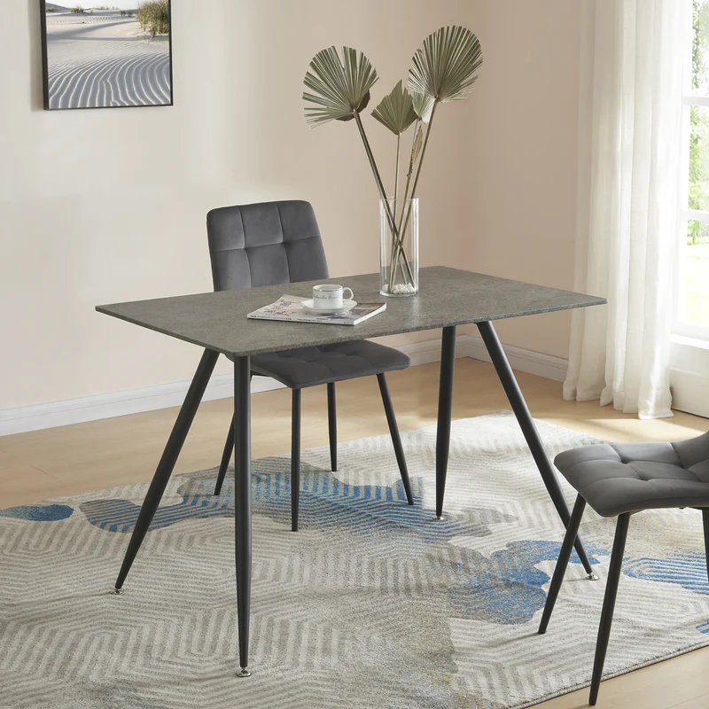 Mesa de comedor Fitjar con aspecto de hormigón en varios tamaños [en.casa]