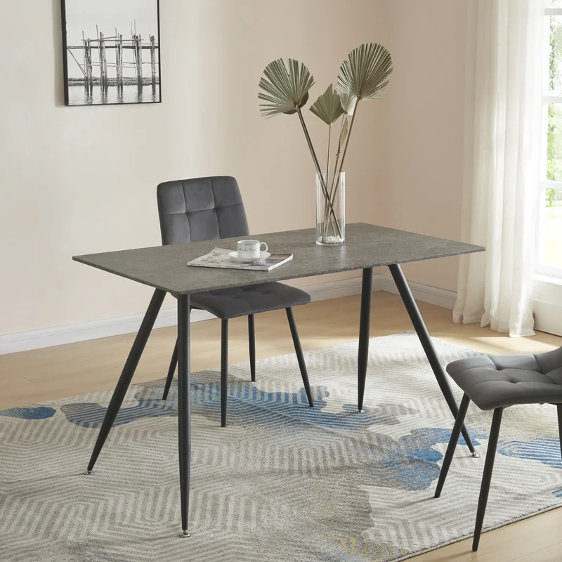 Mesa de comedor Fitjar con aspecto de hormigón en varios tamaños [en.casa]