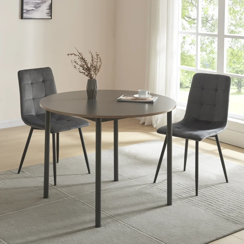 Mesa de comedor Lindesberg gris en varios tamaños [en.casa]