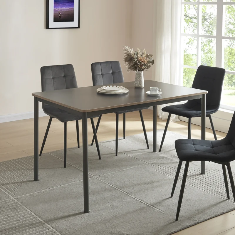 Mesa de comedor Lindesberg gris en varios tamaños [en.casa]