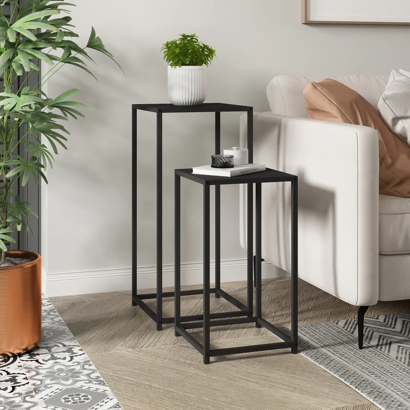Mesa auxiliar Åseral juego de 2 en forma de columna en varios colores [en.casa]