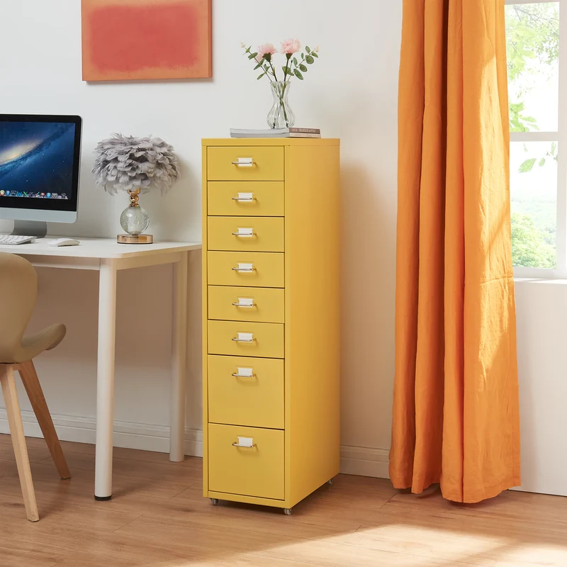 Contenedor móvil Kökar con 8 cajones 109x28x41 cm [en.casa]