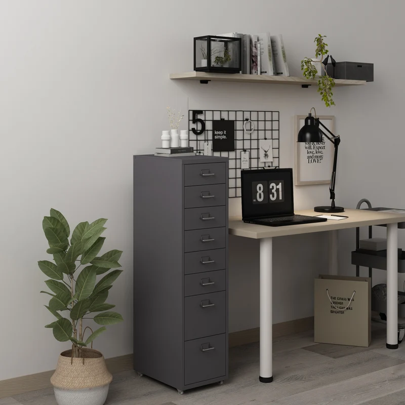 Contenedor móvil Kökar con 8 cajones 109x28x41 cm [en.casa]
