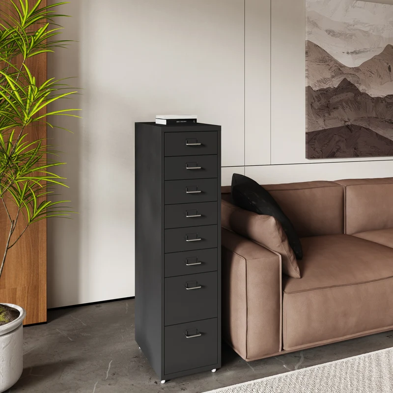 Contenedor móvil Kökar con 8 cajones 109x28x41 cm [en.casa]