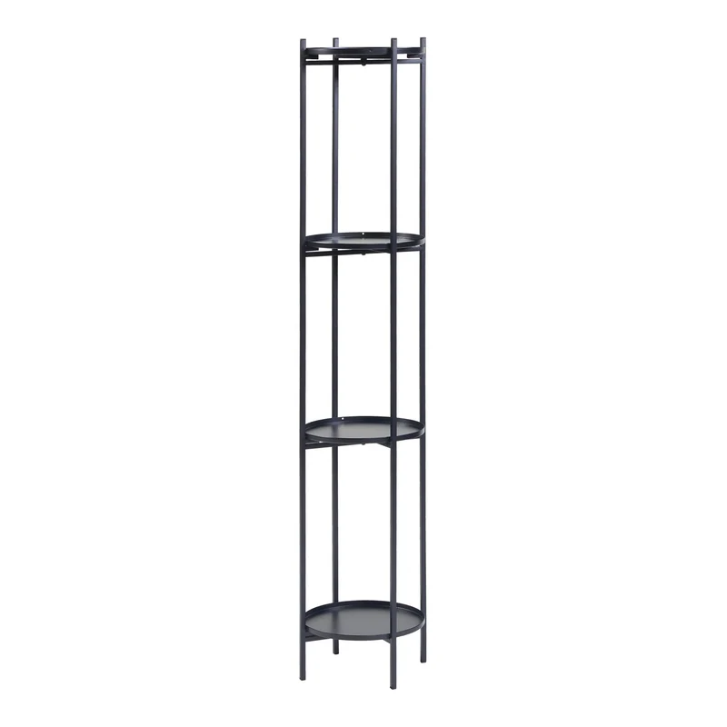 Soporte para plantas Tuusula con estantes Metal Negro [en.casa]