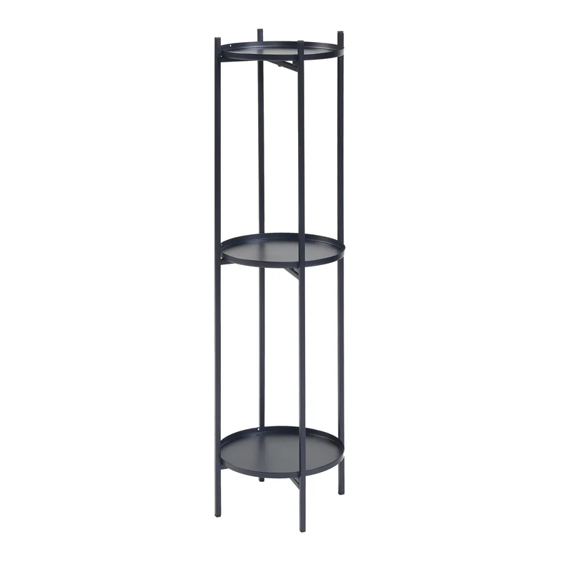 Soporte para plantas Tuusula con estantes Metal Negro [en.casa]