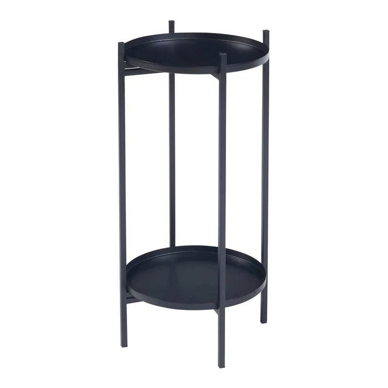 Soporte para plantas Tuusula con estantes Metal Negro [en.casa]