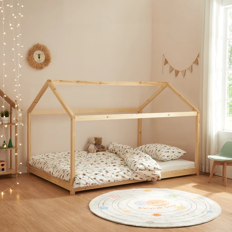 Cama para niños Cerro en forma de casa pino [en.casa]