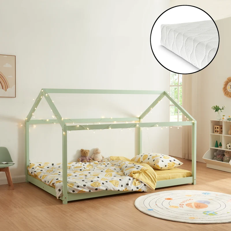 Cuna Cerro con colchón en varios colores y tamaños [en.casa]
