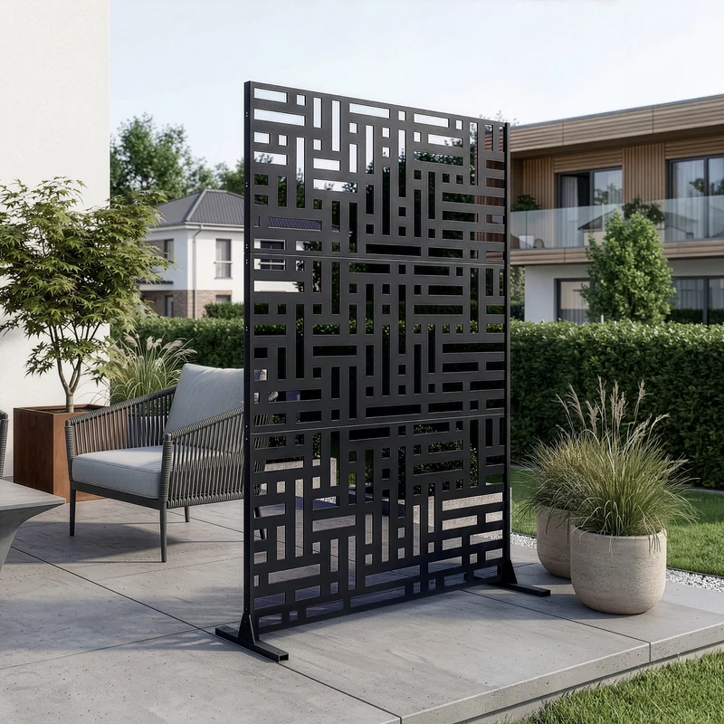 Tabique Bernalda con diseño atractivo acero En diferenres medidas - Negro [casa.pro]